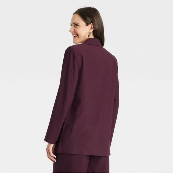 A New Day - Women's Double Breasted Blazer - Burgundy size Large. NWT - Picture 4 of 6